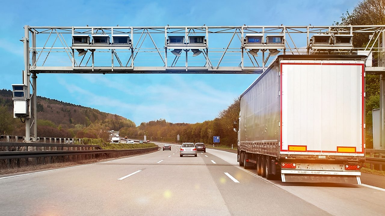 truck driving on highway