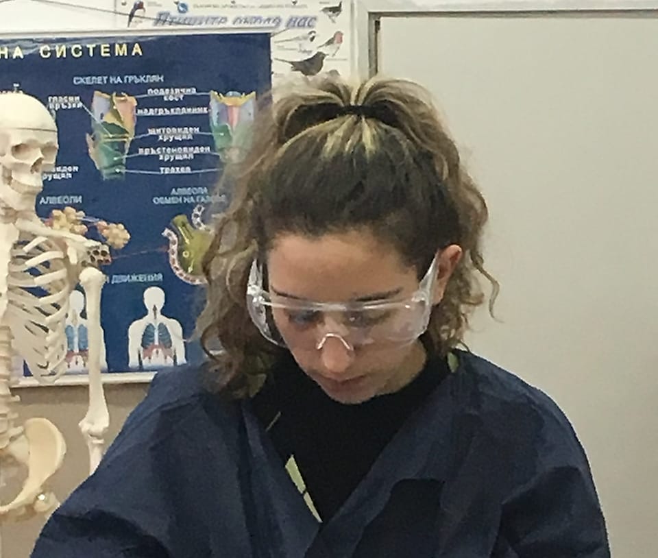 woman at lab technician working.