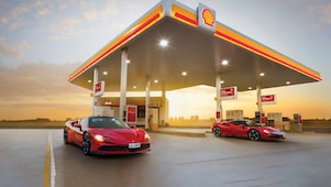 Shell infinity cars infront of Shell station