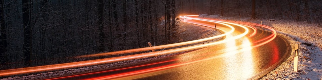 Shell infinity car driving at night