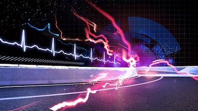 розови и сини светлини на магистрала